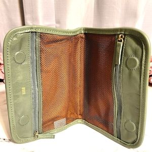 Rare HOBO Sage Green Leather Makeup/Travel Bag